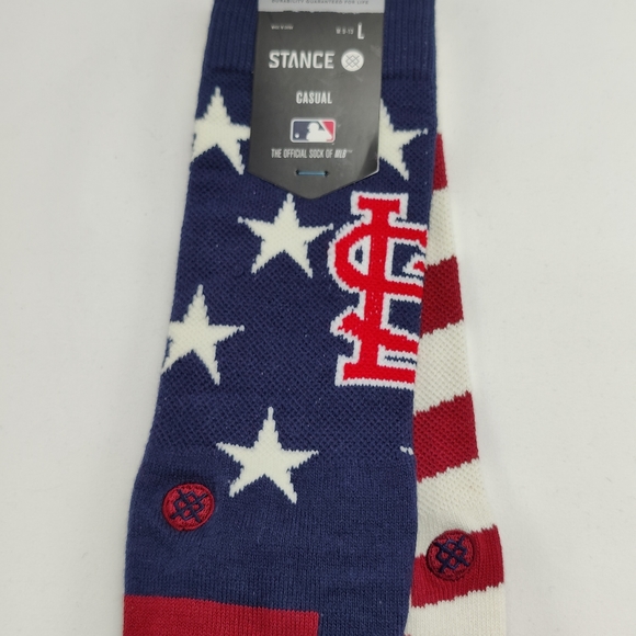 NWT Stance x MLB St Louis Cardinals BRIGADE STL 2 Crew Socks size L 9-13 - Picture 7 of 11